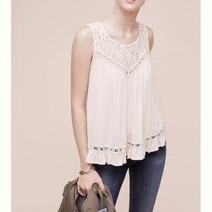 Cream Sleeveless Pleated Blouse